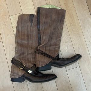 Cervato leather riding boot